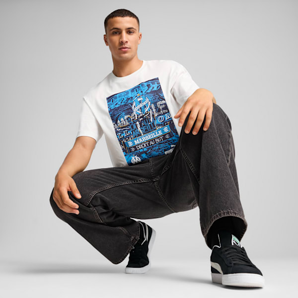 メンズ オリンピック マルセイユ FTBLNRGY+ 半袖 Tシャツ, PUMA White-PUMA Navy, extralarge-JPN
