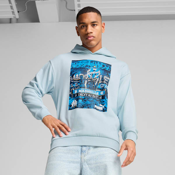 メンズ オリンピック マルセイユ FTBLNRGY+ フーディ, Frosted Dew-PUMA Navy, extralarge-JPN