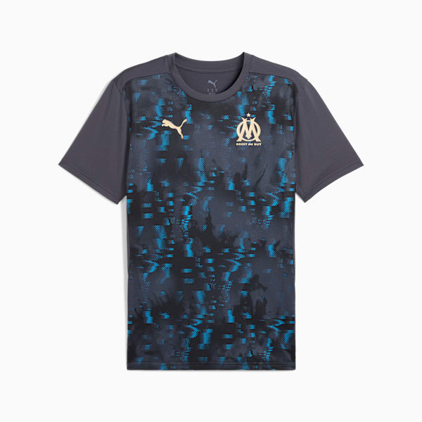 Olympique de Marseille Pre-match Jersey Men, Galactic Gray-Puma Team Gold, extralarge