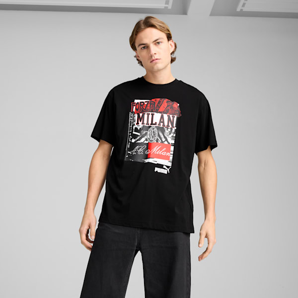 メンズ ACミラン FTBLNRGY+ 半袖 Tシャツ, PUMA Black-For All Time Red, extralarge-JPN