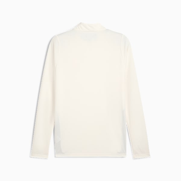 Cream PUMA long-sleeve top, designed for adults, featuring a high neck and a plain design.