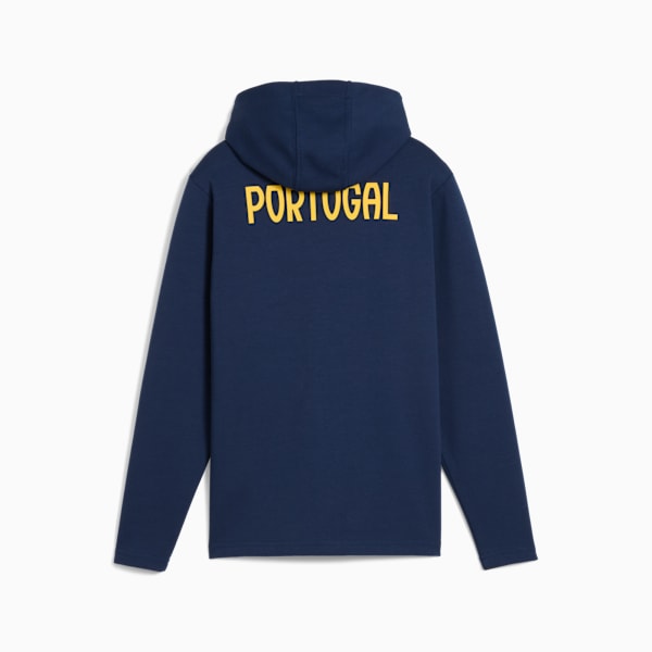 Portugal Casuals Full-Zip Hooded Jacket Youth, Persian Blue-Sunny Yellow, extralarge