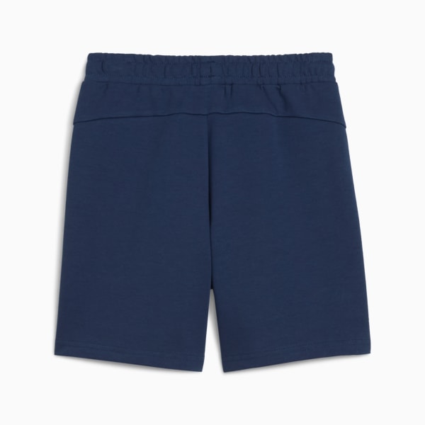 Blue PUMA woven short for youth with elasticated waistband and panelled design.