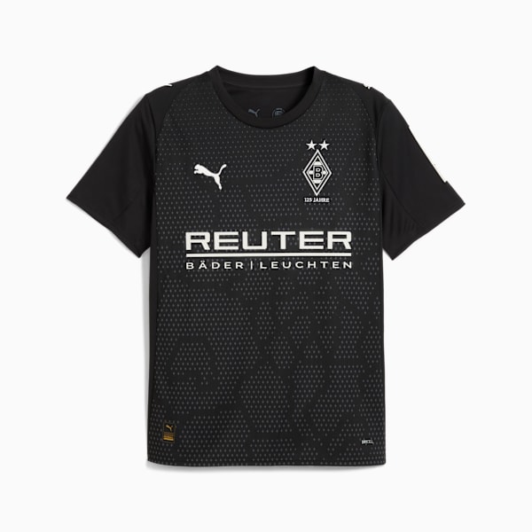 Black PUMA T-shirt for adults with white logos and 'REUTER' and 'BÄDERLEUCHTEN' text.