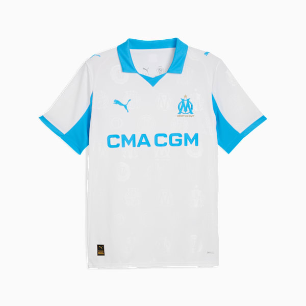 Olympique de Marseille 25/26 Home Jersey Men, PUMA White-Bleu Azur, extralarge