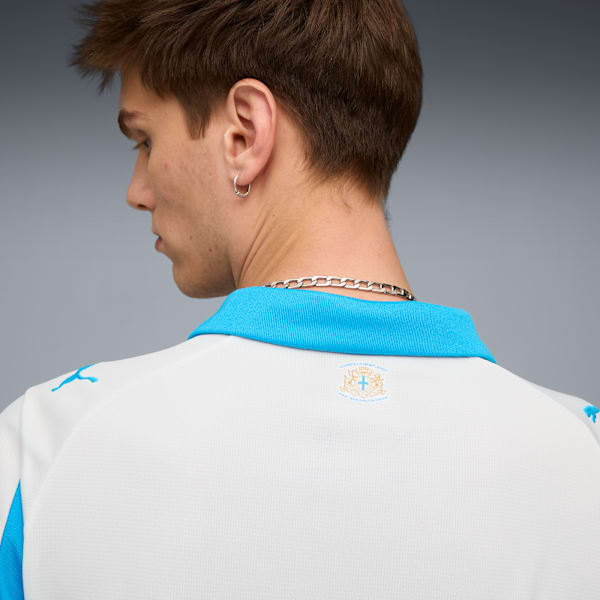 Olympique de Marseille 25/26 Home Jersey Men, PUMA White-Bleu Azur, extralarge
