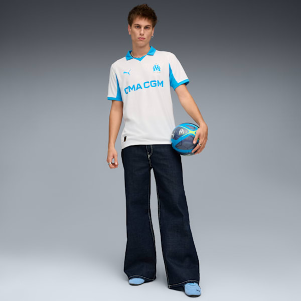 Olympique de Marseille 25/26 Home Jersey Men, PUMA White-Bleu Azur, extralarge