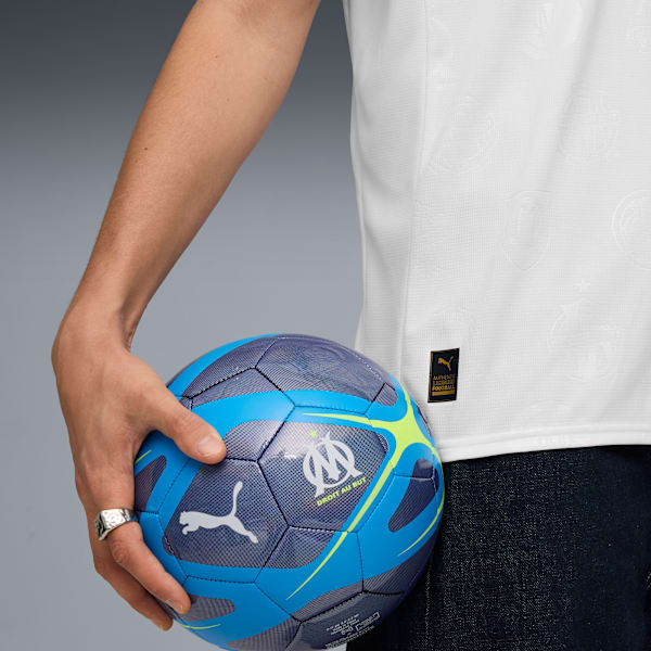 Jersey home juvenil Olympique de Marseille 25/26, PUMA White-Bleu Azur, extralarge
