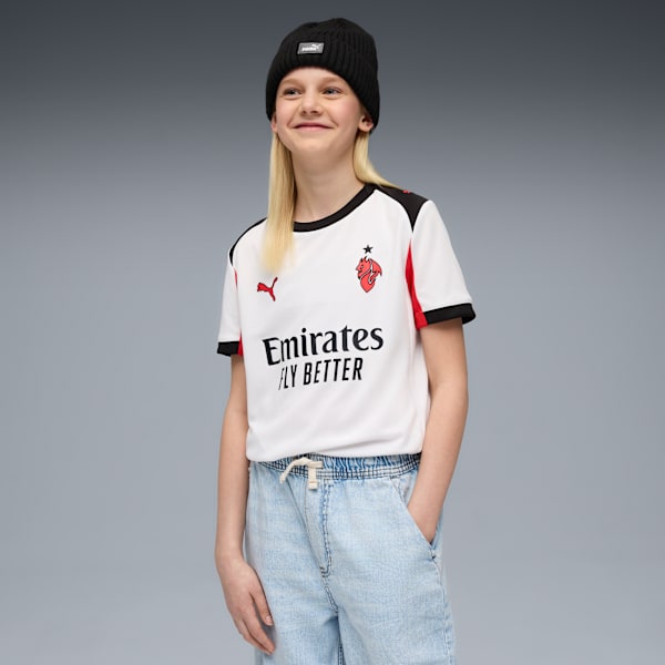AC Milan 25/26 Replica Away Jersey Youth, PUMA White-For All Time Red, extralarge