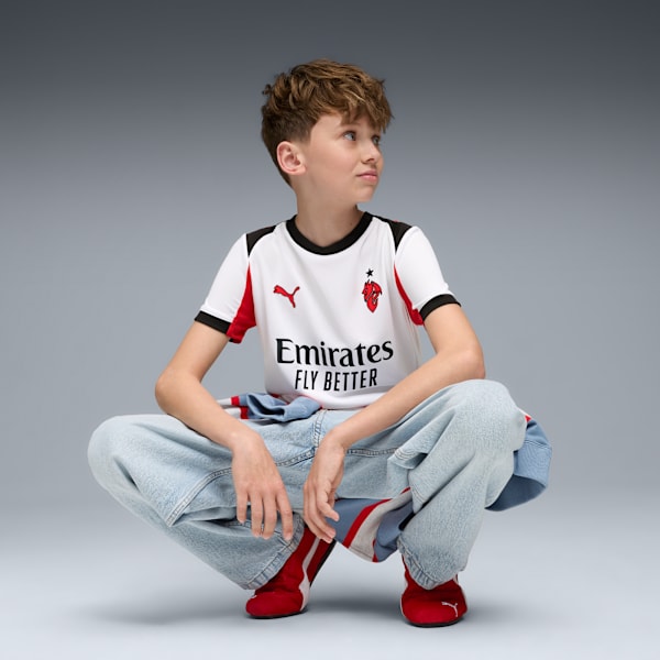AC Milan Away Replica Youth Football Jersey, PUMA White-For All Time Red, extralarge-IND