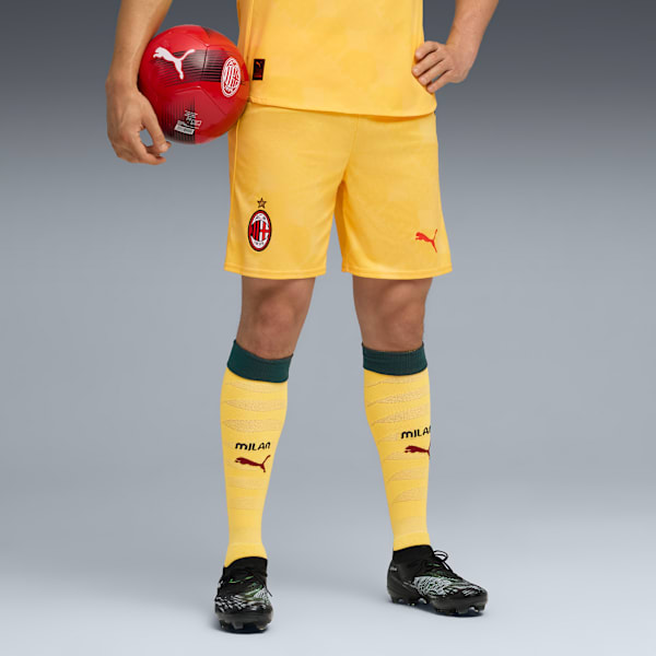25/26 AC MILAN THIRD KIT Replica Men’s Football Shorts, Sunny Yellow-Dark Myrtle, extralarge-IND