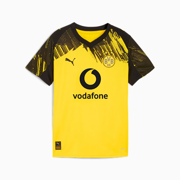Borussia Dortmund Replica Home 25/26 Kids Soccer Jersey, Faster Yellow-PUMA Black, extralarge
