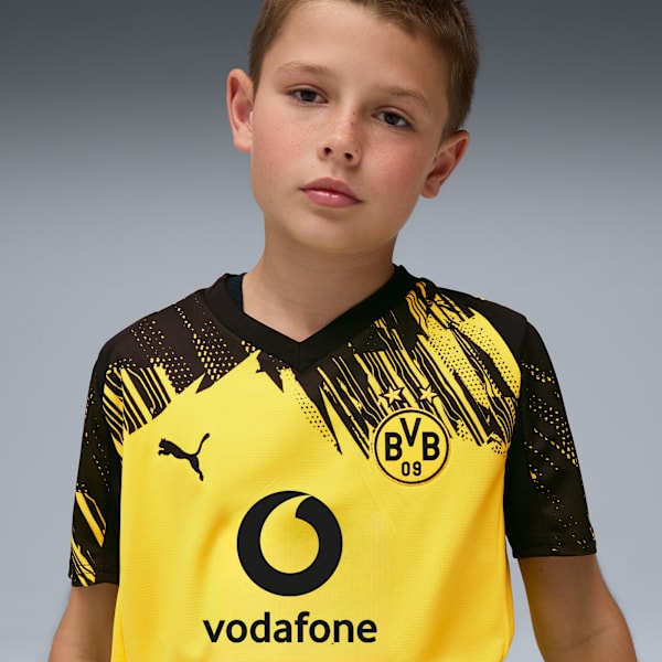 Borussia Dortmund Replica Home 25/26 Kids Soccer Jersey, Faster Yellow-PUMA Black, extralarge