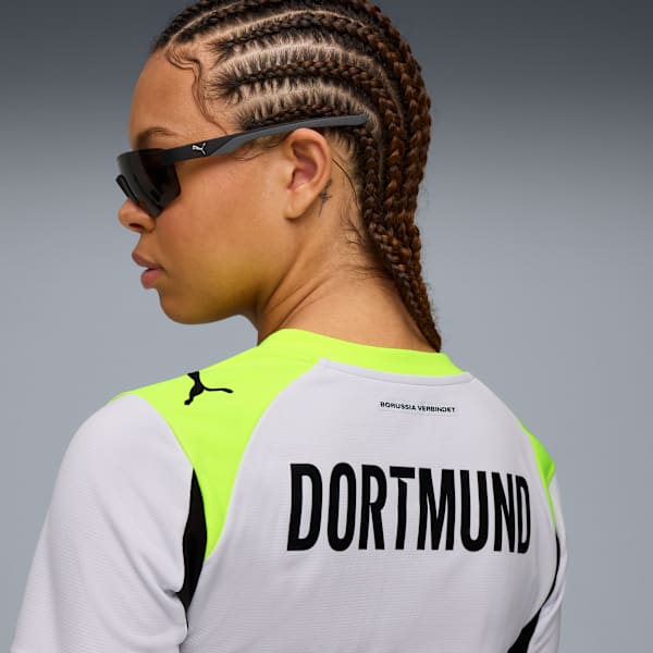 Borussia Dortmund Women's Away Jersey Replica, Silver Mist-Yellow Alert, extralarge-IND