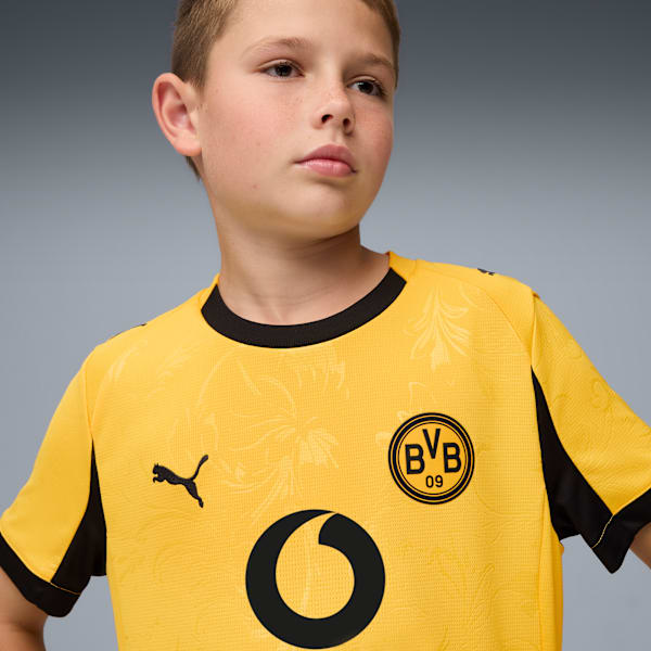 Réplica de playera Copa de futbol juvenil Borussia Dortmund 25/26, Yellow Sizzle-PUMA Black, extralarge