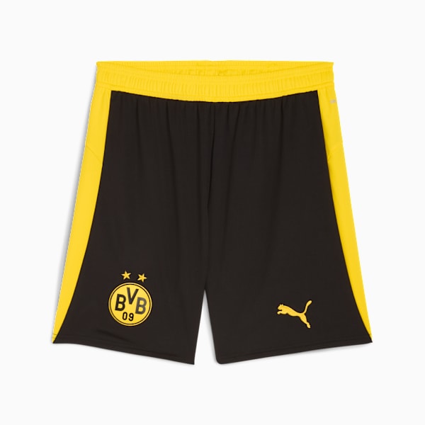 BVB Men's Soccer Shorts, PUMA Black-Faster Yellow, extralarge