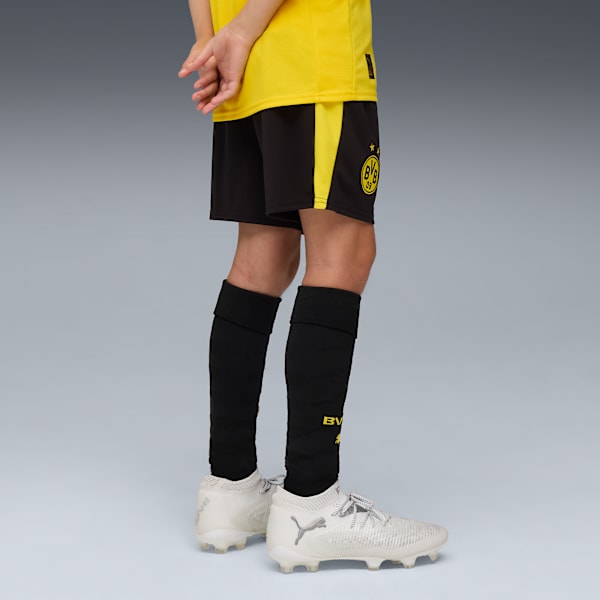 BVB Shorts Rep w/blocking Youth, PUMA Black-Faster Yellow, extralarge