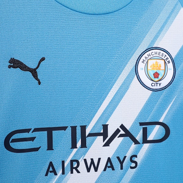 Manchester City 25/26 Kid's Home Replica Jersey, Team Light Blue-PUMA White, extralarge-IND