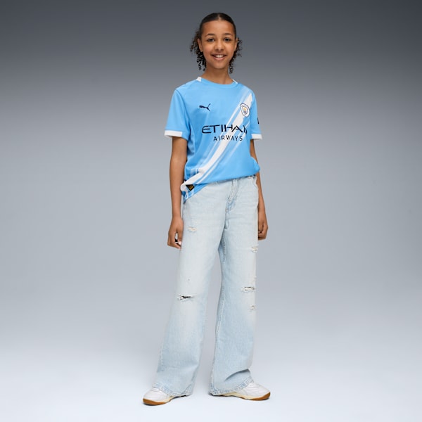 Manchester City 25/26 Home Jersey Big Kids, Team Light Blue-PUMA White, extralarge