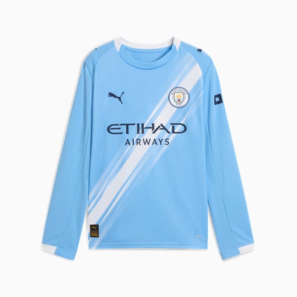 Manchester City 25/26 Long Sleeve Home Jersey Youth, Team Light Blue-PUMA White, extralarge-GBR
