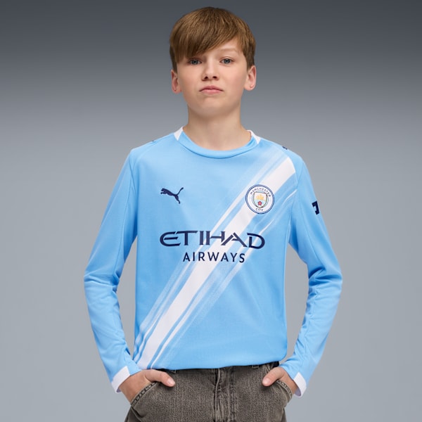 Manchester City 25/26 Long Sleeve Home Jersey Youth, Team Light Blue-PUMA White, extralarge-GBR