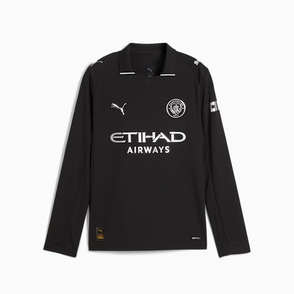 Manchester City Replica Youth Long-Sleeve Football Jersey, PUMA Black, extralarge-IND