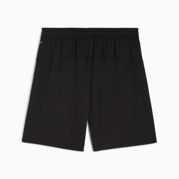 Black PUMA training shorts for adults with an elasticated waistband.