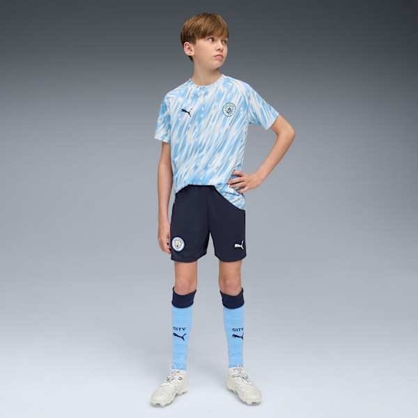 Manchester City 25/26 Kid's Home Replica Shorts, Deep Navy-Team Light Blue, extralarge-IND