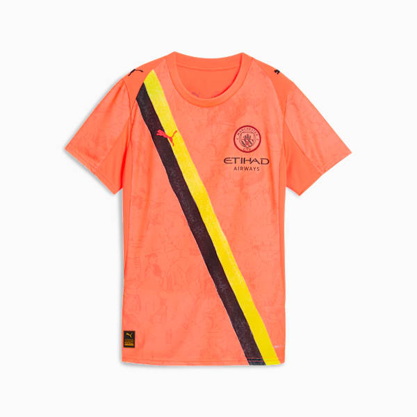 PUMA X KIDSUPER MCFC Women Performance Football Jersey, Neon Sun-PUMA Black, extralarge-IND