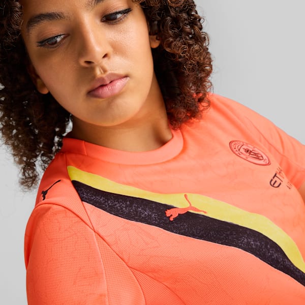 PUMA X KIDSUPER MCFC Women Performance Football Jersey, Neon Sun-PUMA Black, extralarge-IND