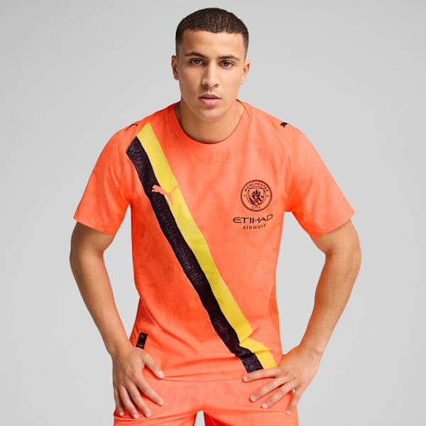 KIDSUPER x MANCHESTER CITY Authentic Jersey Men, Neon Sun-PUMA Black, extralarge