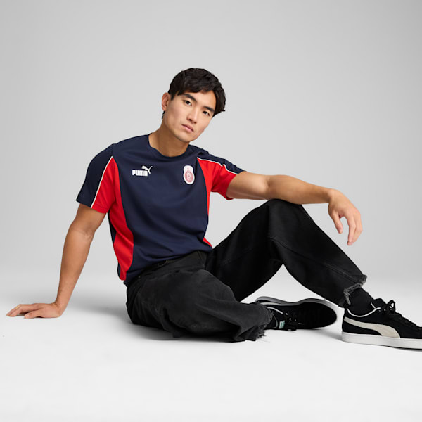 CHG ftblARCHIVE Men's Football Tee, PUMA Navy-PUMA Red, extralarge-IND