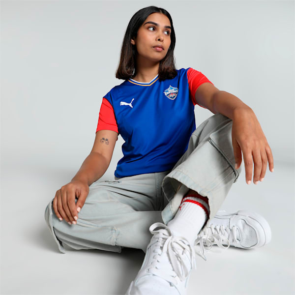 PUMA x DC 2024 Women's Fan Jersey, For All Time Red-Strong Blue, extralarge-IND
