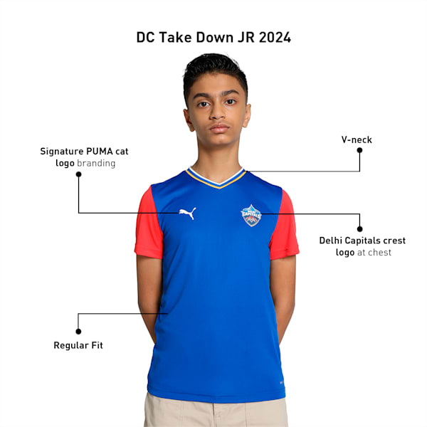 PUMA x DC 2024 Youth Fan Jersey, For All Time Red-Strong Blue, extralarge-IND