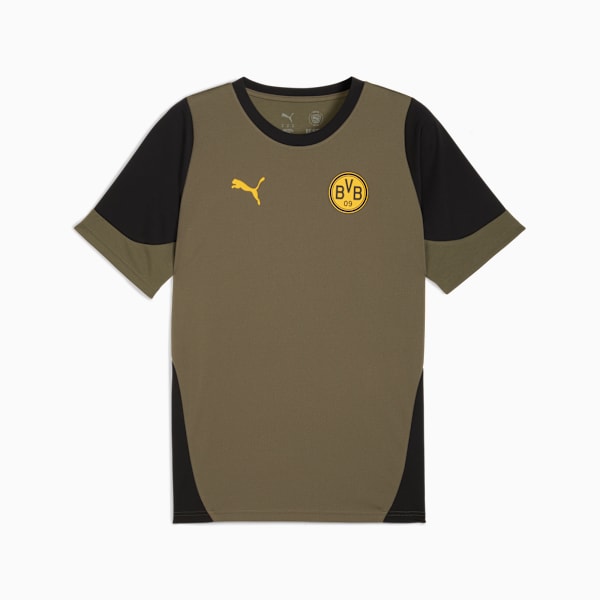 Borussia Dortmund Training Men's Soccer Jersey, Loden Green-PUMA Black, extralarge