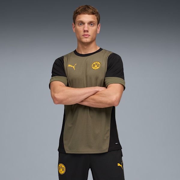 Borussia Dortmund Training Jersey Men, Loden Green-PUMA Black, extralarge