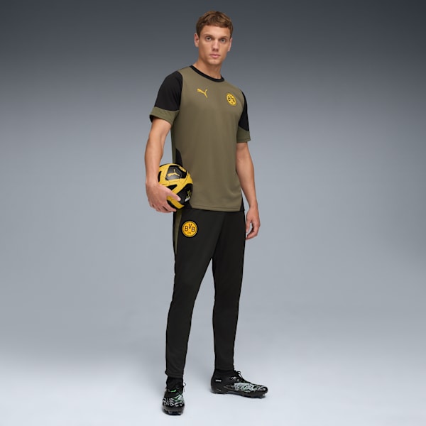 Borussia Dortmund Training Men's Soccer Jersey, Loden Green-PUMA Black, extralarge