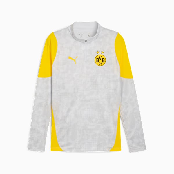 Borussia Dortmund Training Quarter-Zip Top Men, Silver Mist-Faster Yellow, extralarge-GBR