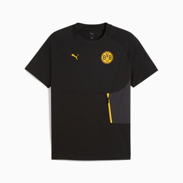 Black PUMA t-shirt for adults with a BVB logo and a zipped pocket.