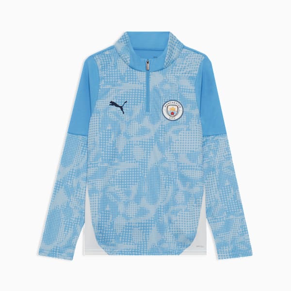 キッズ 2025-26 マンチェスターシティ FC 1/4 ジップトップ 128-164cm, Team Light Blue-PUMA White, extralarge-JPN