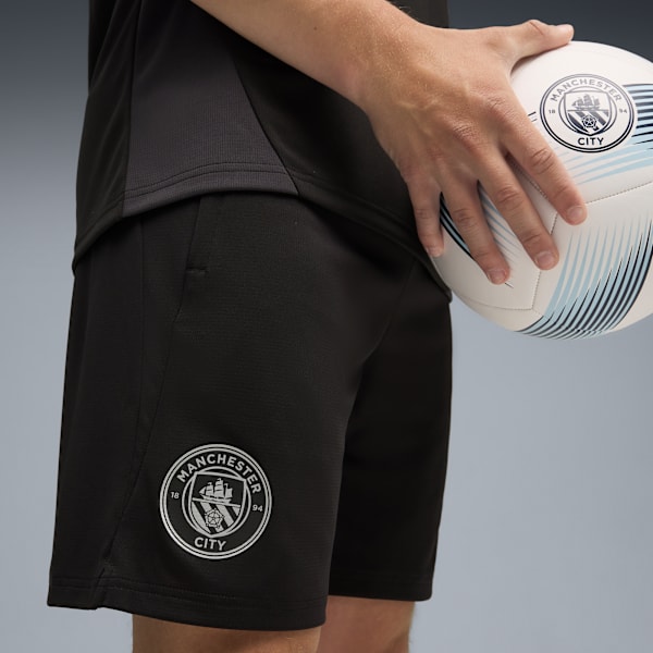 Manchester City Men's Slim Fit Football Shorts, PUMA Black-PUMA Silver, extralarge-IND