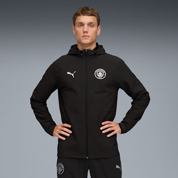 Manchester City Softshell Men’s Full Zip Training Jacket, PUMA Black-PUMA Silver, extralarge-IND