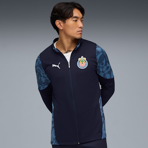 Chivas Men's Soccer Training Jacket, PUMA Navy-PUMA Silver, extralarge