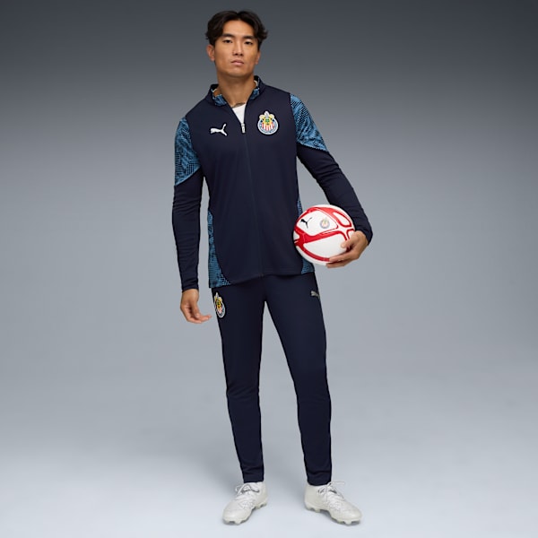 Chivas Men's Soccer Training Jacket, PUMA Navy-PUMA Silver, extralarge