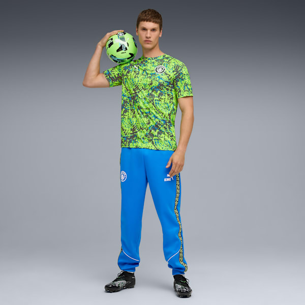 Manchester City Men's Soccer Warm-Up Jersey, Pro Green-Hyperlink Blue, extralarge