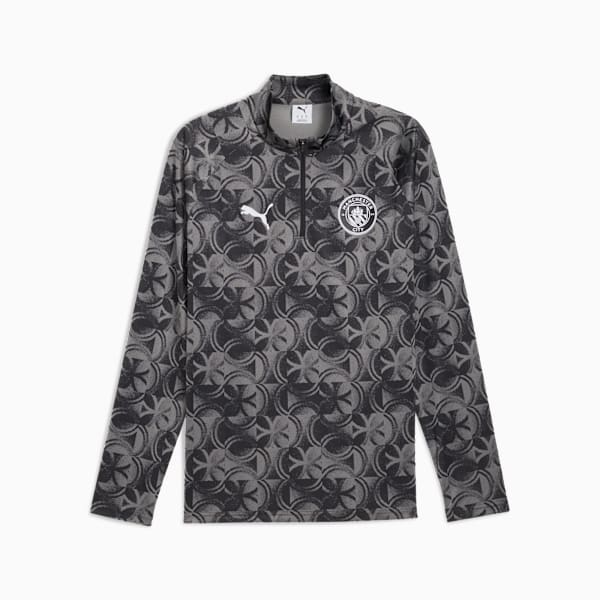 MCFC Warm Up 1/4 Zip Top Men, PUMA Black-Flat Dark Gray, extralarge