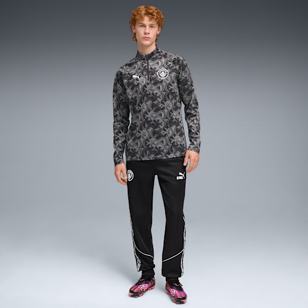 MCFC Warm Up 1/4 Zip Top Men, PUMA Black-Flat Dark Gray, extralarge