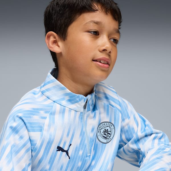 Manchester City Pre-match Quarter-Zip Top Youth, Silver Sky, extralarge-GBR