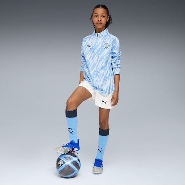 Manchester City Pre-match Quarter-Zip Top Youth, Silver Sky, extralarge-GBR