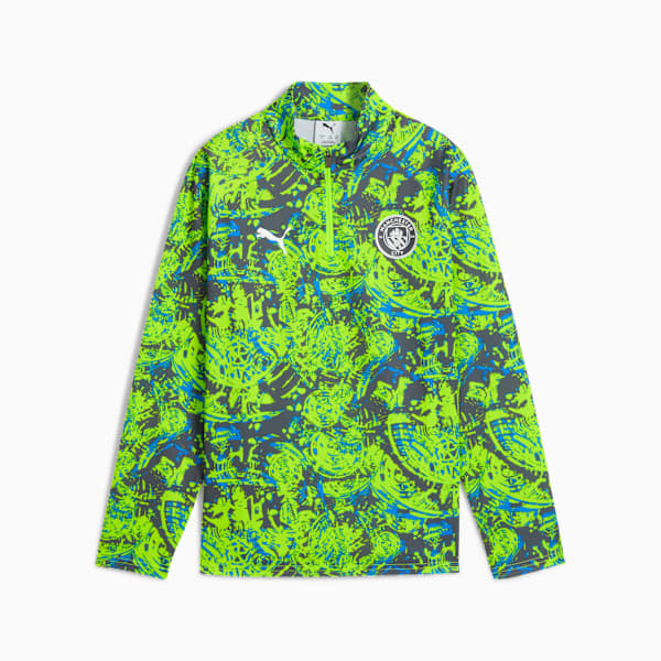 Manchester City Pre-match Quarter-Zip Top Youth, Pro Green-Hyperlink Blue, extralarge-GBR